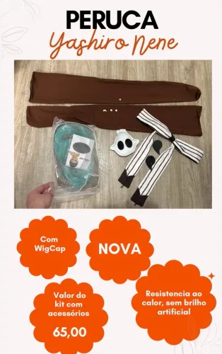 PERUCA NOVA + ACESSÓRIOS Yashiro Nene Cosplay