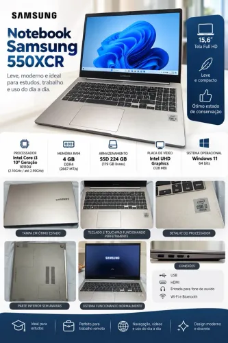 Samsung Book E30 | Core i3 10ª geração | SSD 256 GB | Windows 11 | 15,6