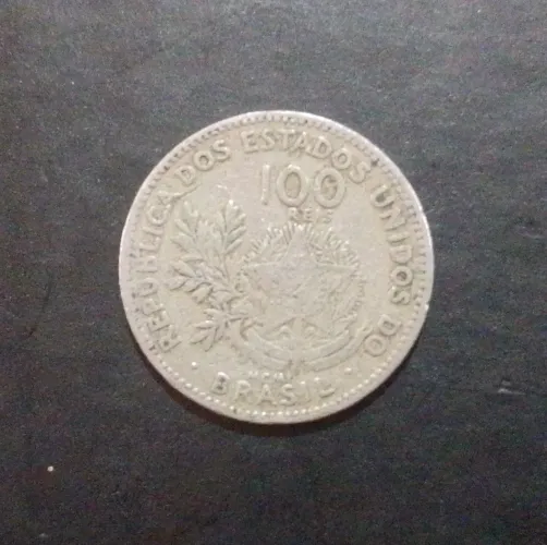 Moeda antiga 100 Réis MCMI (Brasil)