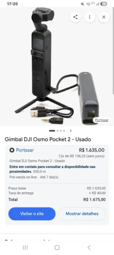 Câmera Gimbal DJI pocket