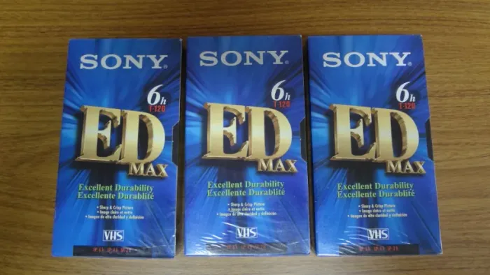 Kit de 9 fitas VHS lacrada, Sony, TDK e JVC 