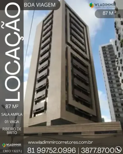 SALA PARA LOCAÇÃO DE 87 M², SALA AMPLA, WC SOCIAL, NO CORAÇÃO DE BOA VAIGEM,01 VAGA, TODA 