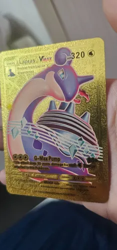 Cartão colecionável Lapras VMax Pokemon Gold FAN ART em relevo SV111/SV122