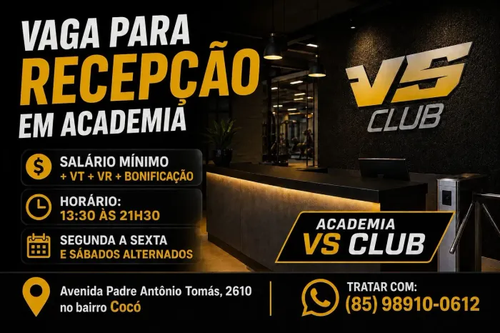 Vaga para recepcionista