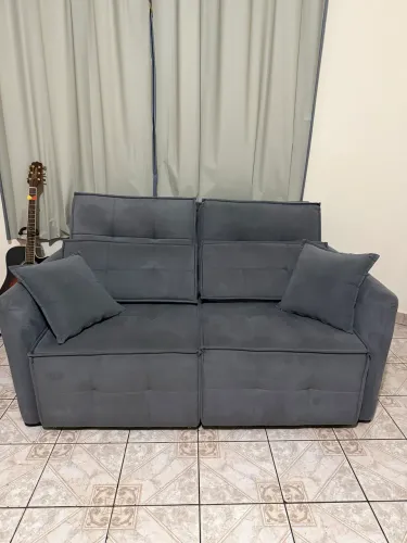 sofá cama com dois lugares, retratil pouco uso