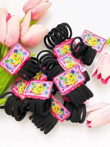 Kit 72 Xuxinhas de Cabelo Elástico Coloridas Sem Metal