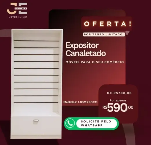 Painel expositor em mdf com gaveta