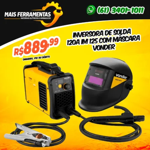 Inversor para solda 120A IM 125 com máscara VONDER 
