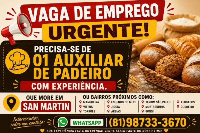 Auxiliar de Padeiro