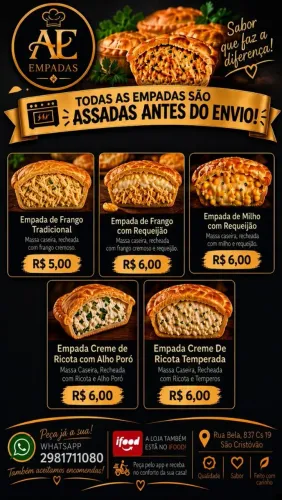VENDA DE EMPADAS( ACEITA SE ENCOMENDA )