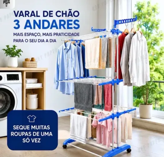 Varal de chão 3 andares