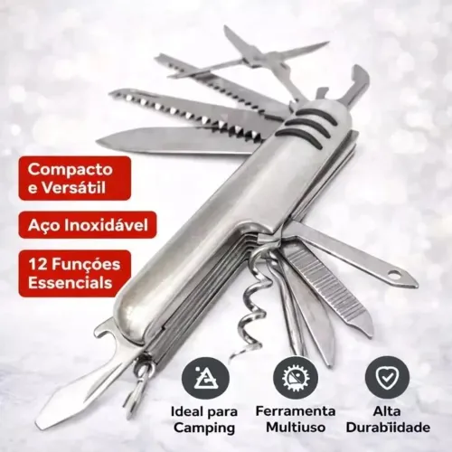 Canivete suíço de metal 11 funções multifuncional para camping pesca sobrevivência chaveir