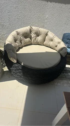 chaise redonda de corda náutica ou tricô náutico