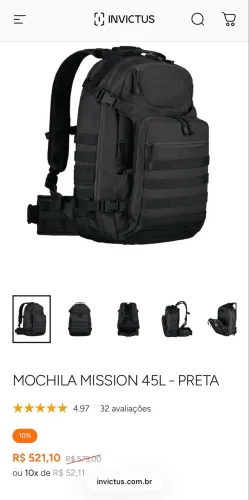 Mochila invictus mission 45L