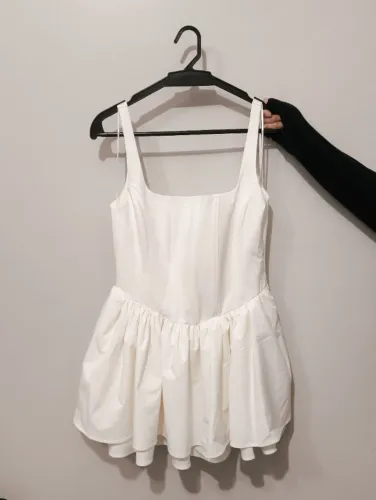 Vestido/Mini-Dress Zara Corset Plissado Branco/Off-white Tam. M (40/42)