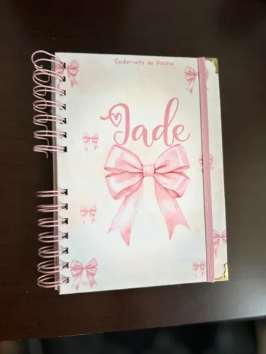 Caderneta de vacinação com nome JADE