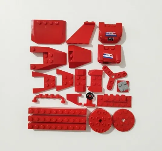 Peças de Lego original na cor vermelha