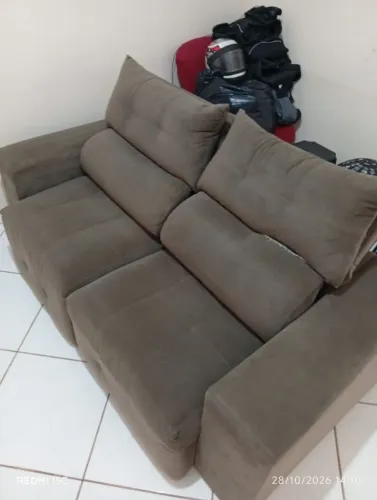 Sofa retrátil marrom 2 lugares