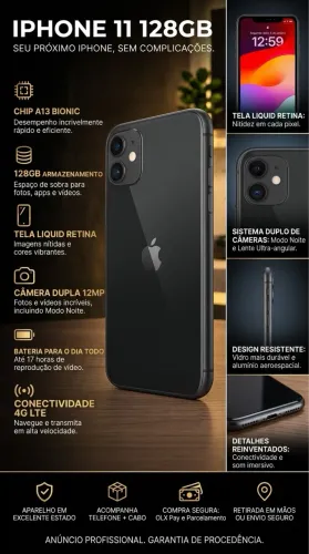 Celular iPhone 11 128g impecável