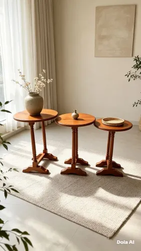 Entrego mesa decorativa em madeira maciça