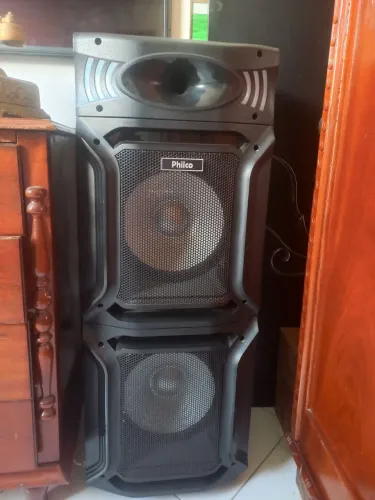 Vendo caixa de som com bluetooth,2 entradas para microfone, jogo de leds,fm,Eco e saidas