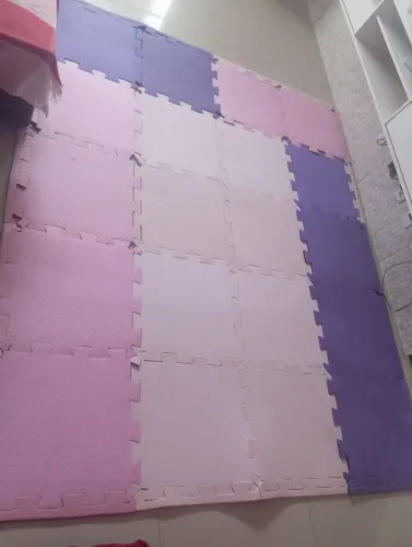 Kit 20 tatames tapete de EVA tons rosa e roxo