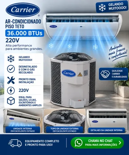 Ar-Condicionado Carrier Piso Teto Inverter 36.000 BTUs 220V