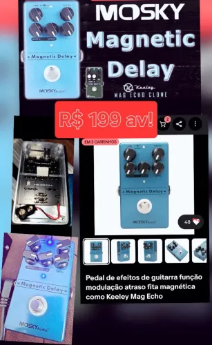 Pedal Delay Magnetic bas Keeley Mag Echo e modulation ac troca! Equalizer