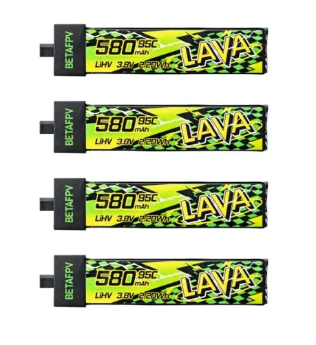 Bateria 1s LAVA II 580mAh 95c LiHV *não LiPO* (Air75, Meteor75) pack com quatro unidades