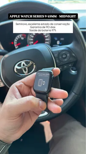 Apple Watch Series 9 45 Midnight, Seminovo sem detalhes de uso, Garantia