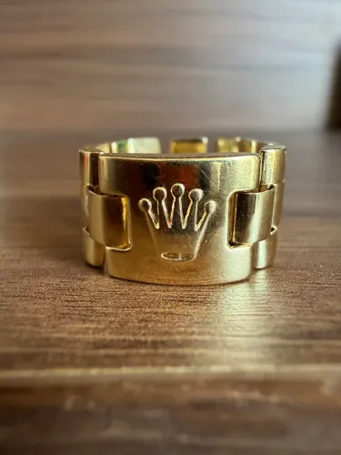Anel Rolex em ouro 18k tamanho grande 34 e 11mm largura 