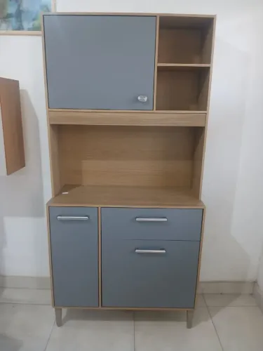 Armário de Cozinha Zen Cinamomo c/ Grafite - Entrega e Montagem inclusa em VCA