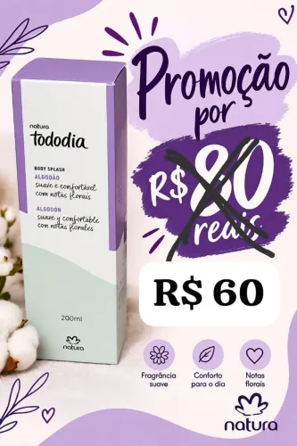 Body Splash Tododia Algodão a pronta entrega