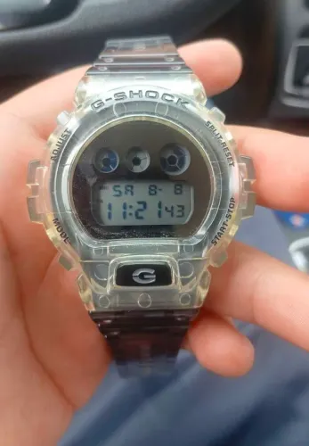 RELÓGIO G-SHOCK SKELETON DIGITAL DW-6900SK-1DR MODULE 3230 TRANSPARENTE