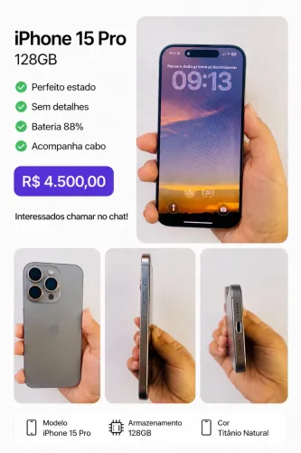 iPhone 15 pro 128gb usado