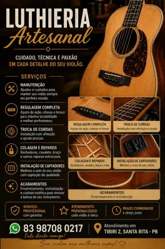 Serviços de luthieria / conserto de instrumentos