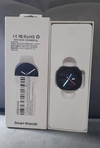 Smartwatch HD8 Mini A Tela HD | Bluetooth, Chamadas, Monitor Cardíaco, NFC, IP68