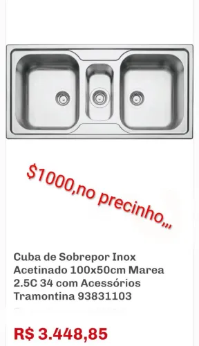 Cuba de inox Tramontina