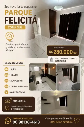 VENDO APARTAMENTO NO CONDOMÍNIO PARQUE FELICITÁ