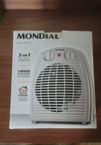 Aquecedor De Ar Mondial 1500w Termoventilação Cinza Cor Branco 127v NOVO 