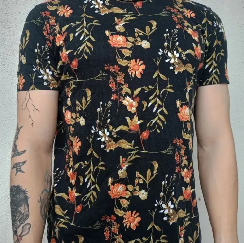 Camisa Preta estampada