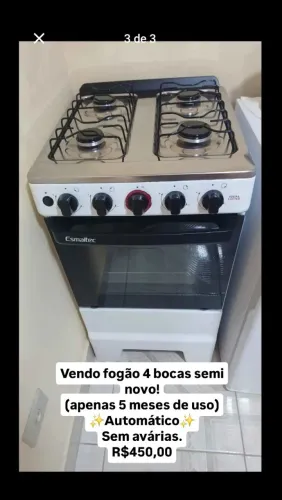 Fogão 4 bocas automático