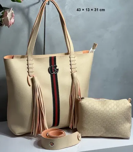 Bolsa Gucci Sacola Duas Franjas 2 Peças