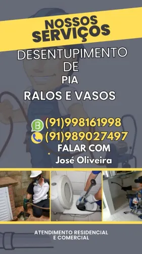 Desentupimento de pia ralos e vazos sanitários 