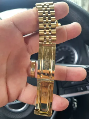 Relógio masculino estilo Rolex Datejust, acabamento dourado