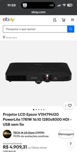 Projetor Epson Slim alta resolucao moderno e com alta capacidade de imagem