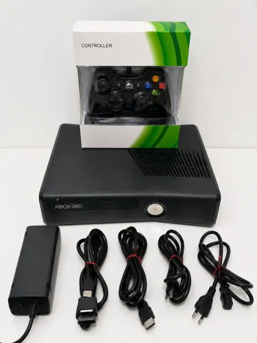 Xbox 360 Slim 500GB Desbloqueado (RGH) + Aurora + 99 Jogos + Caixa Original