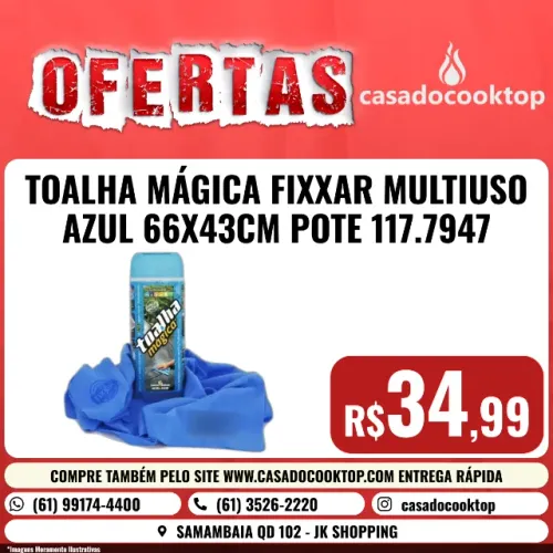 TOALHA MÁGICA FIXXAR MULTIUSO AZUL 66X43CM POTE 117.7947