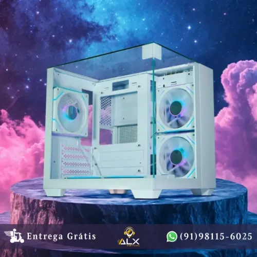 Gabinete Aquário Micro ATX Visão Infinita White II - Kmex *ENTREGA GRÁTIS*