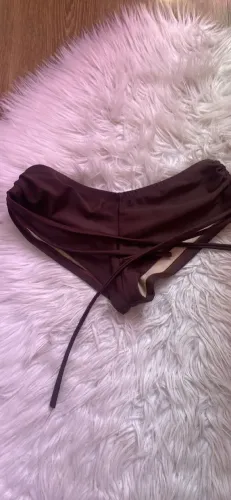 Calcinha biquíni marrom estilo short - Tamanho M